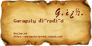 Garaguly Árpád névjegykártya